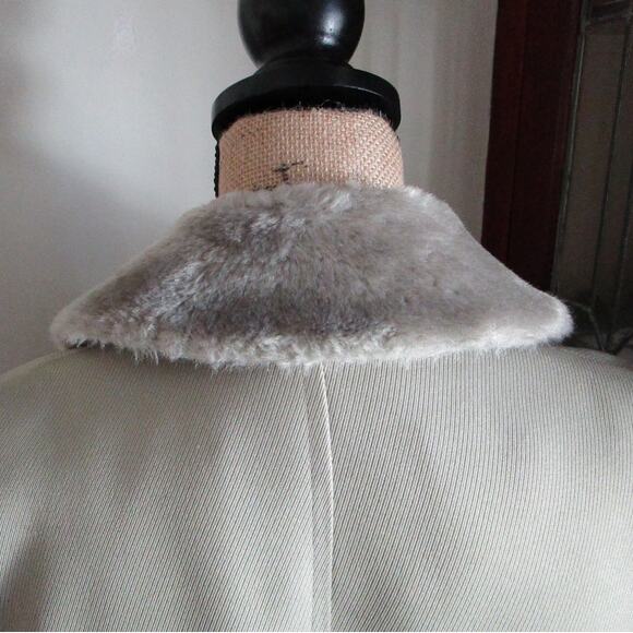 Vintage London Fog 60s Olive Green Faux Fur Lined Peacoat 36 Short Old Hollywood - Picture 12 of 17